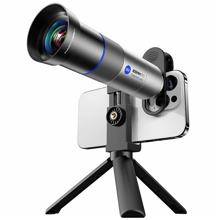 25X Telephoto Lens with Tripod 400mm Focal Length Multi Coated Optical Glass Phone Lens