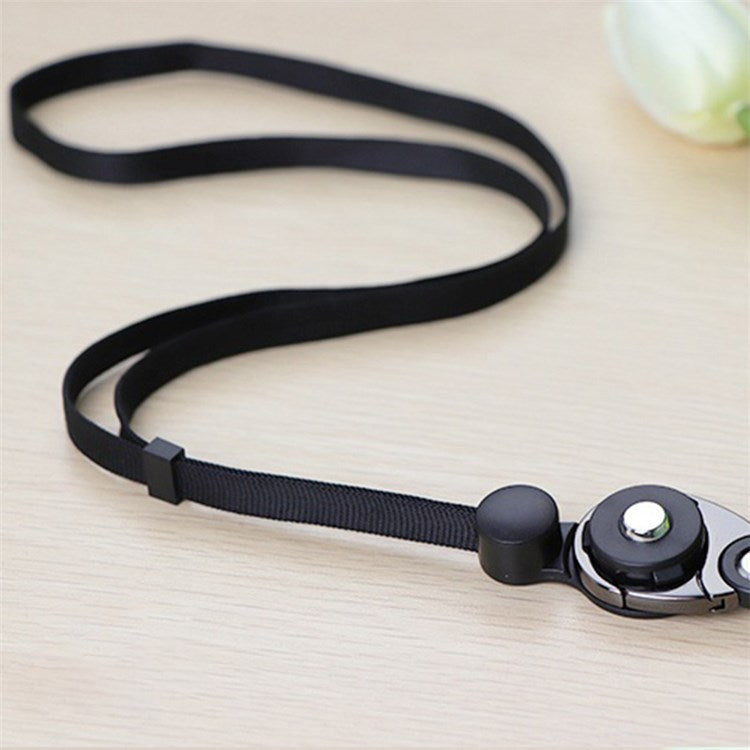 3-in-1 Detachable Lobster Clasp Cell Phone Lanyard Anti-lost Anti-drop Nylon Rope Neck Strap - Black