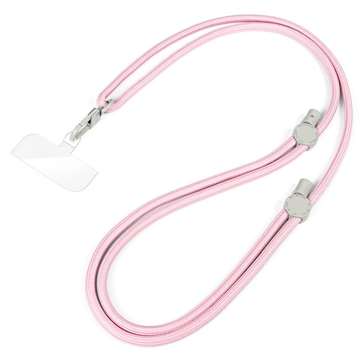 DUX DUCIS PLAZ Series 146cm Phone Lanyard Polyester Crossbody Strap Neck Rope with Tether Tab - Light Pink