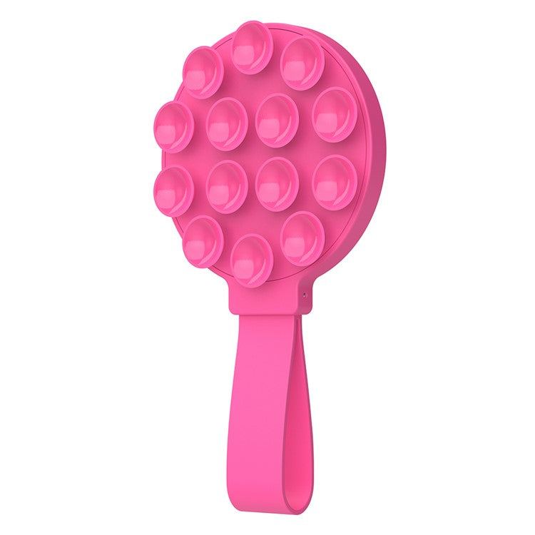 CPS07 Magnetic Suction Phone Holder Silicone Non Slip Suction Cup Phone Mount - Hot Pink