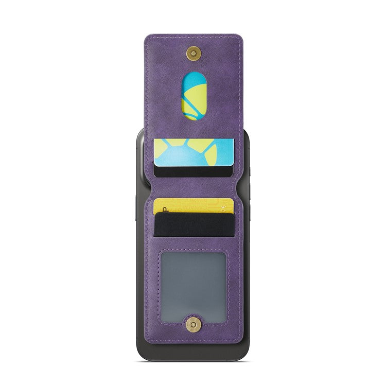 MAGKING K1 Kickstand Magnetic Card Holder Compatible with MagSafe RFID Blocking Cell Phone Wallet Built-In Ring - Purple