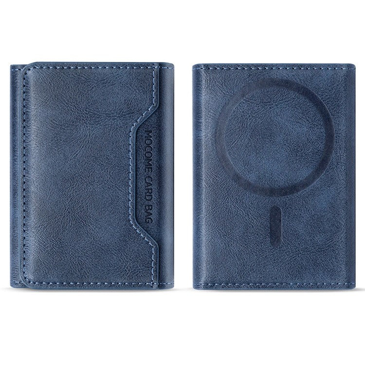 MOCOME Phone Card Holder RFID Blocking PU Leather Magnetic Card Bag Wallet - Sapphire