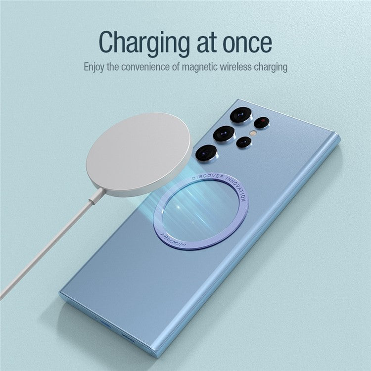 NILLKIN SnapLink Air 1Pc Mobile Phone Round Magnetic Adsorption Sticker Ring for Magsafe Wireless Charger - Blue