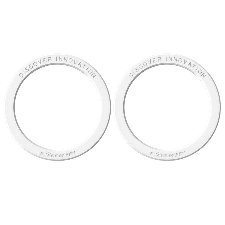 NILLKIN SnapLink Air 2Pcs Mobile Phone Magnetic Sticker Charging Adsorption Ring Compatible with Magsafe Wireless Charger - White