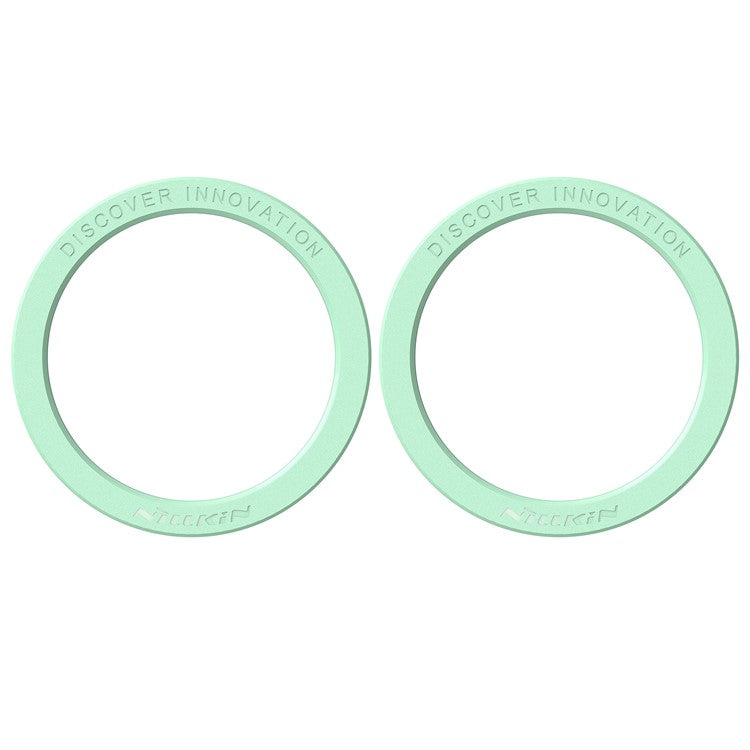 NILLKIN SnapLink Air 2Pcs Mobile Phone Magnetic Sticker Charging Adsorption Ring Compatible with Magsafe Wireless Charger - Mint Green