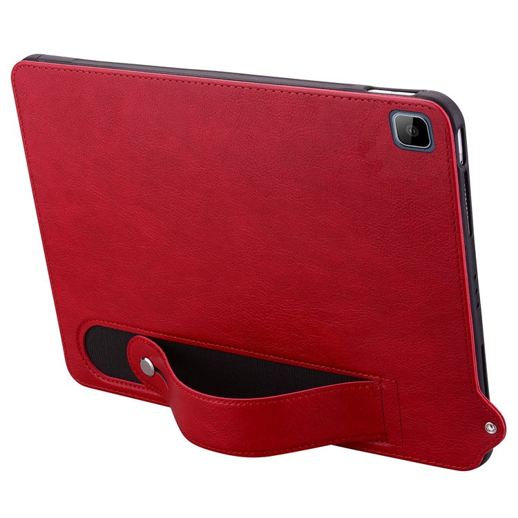 Tablet Case For Honor Pad X8 / Pad X8 Lite / Pad 6 10.1-inch / Huawei Enjoy Tablet 2 10.1 Hand Strap Kickstand Leather Cover - Red