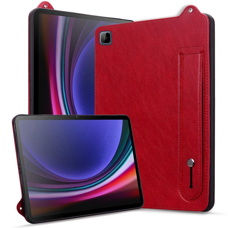 Tablet Case For Honor Pad X8 / Pad X8 Lite / Pad 6 10.1-inch / Huawei Enjoy Tablet 2 10.1 Hand Strap Kickstand Leather Cover - Red