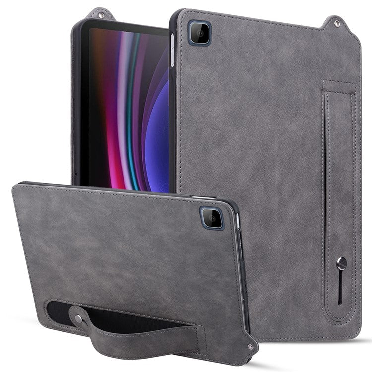 Tablet Case For Honor Pad X8 / Pad X8 Lite / Pad 6 10.1-inch / Huawei Enjoy Tablet 2 10.1 Hand Strap Kickstand Leather Cover - Grey