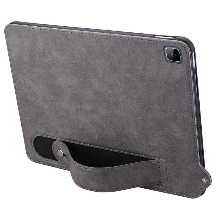 Tablet Case For Honor Pad X8 / Pad X8 Lite / Pad 6 10.1-inch / Huawei Enjoy Tablet 2 10.1 Hand Strap Kickstand Leather Cover - Grey