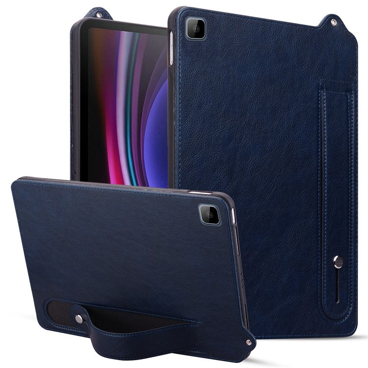 Tablet Case For Honor Pad X8 / Pad X8 Lite / Pad 6 10.1-inch / Huawei Enjoy Tablet 2 10.1 Hand Strap Kickstand Leather Cover - Blue