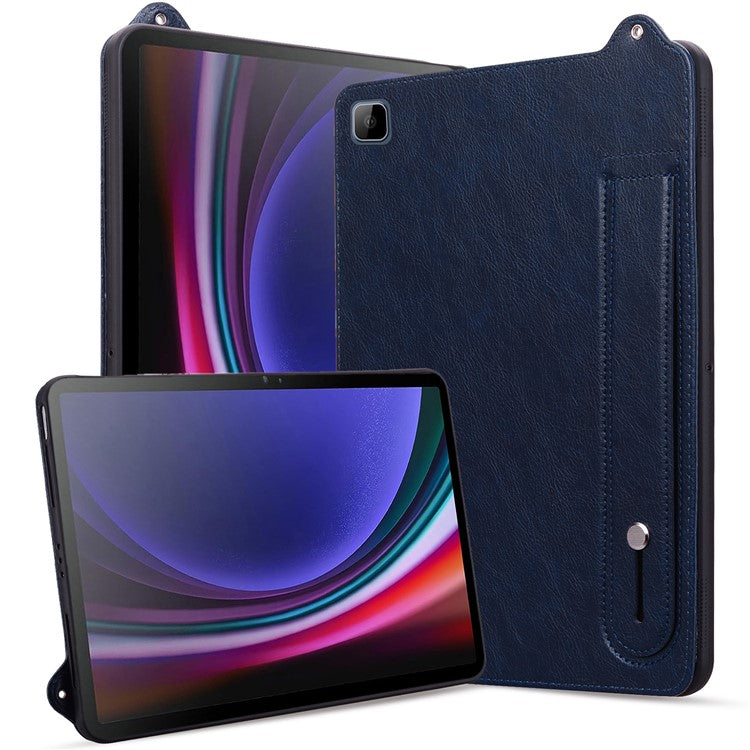 Tablet Case For Honor Pad X8 / Pad X8 Lite / Pad 6 10.1-inch / Huawei Enjoy Tablet 2 10.1 Hand Strap Kickstand Leather Cover - Blue