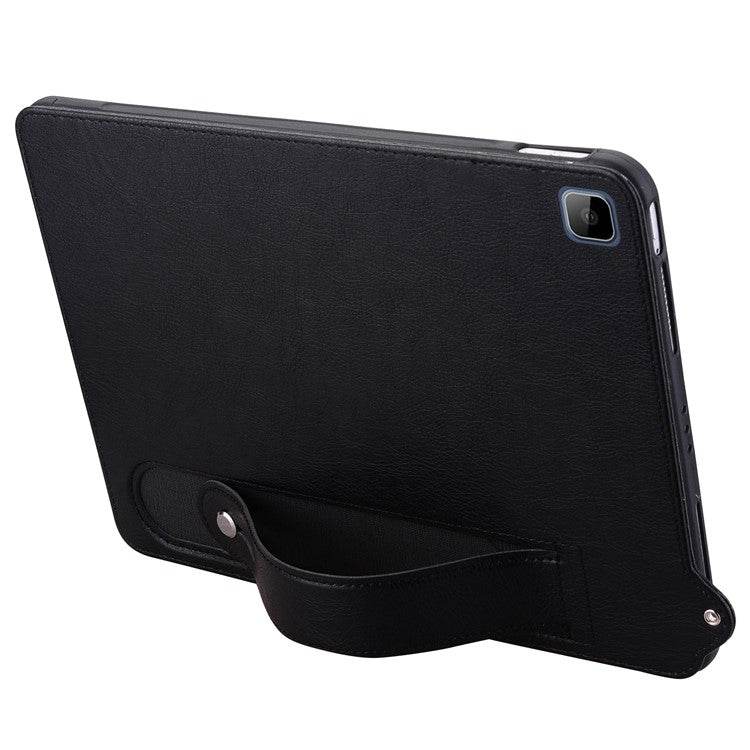 Tablet Case For Honor Pad X8 / Pad X8 Lite / Pad 6 10.1-inch / Huawei Enjoy Tablet 2 10.1 Hand Strap Kickstand Leather Cover - Black