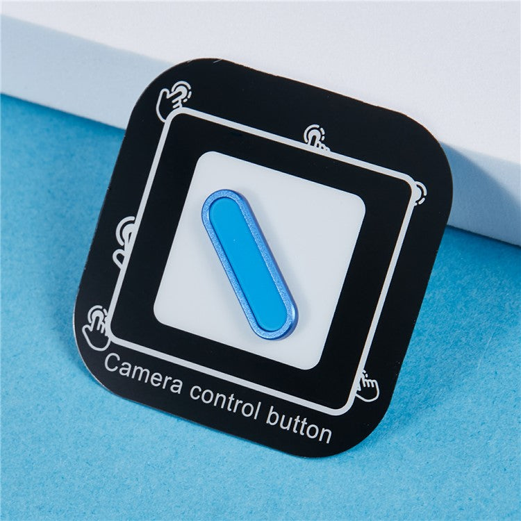 Metal Camera Button Cover For iPhone 16 / 16 Plus / 16 Pro / 16 Pro Max Adjustable Spacing Camera Button Protector - Blue