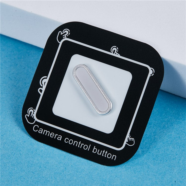 Metal Camera Button Cover For iPhone 16 / 16 Plus / 16 Pro / 16 Pro Max Adjustable Spacing Camera Button Protector - Silver White