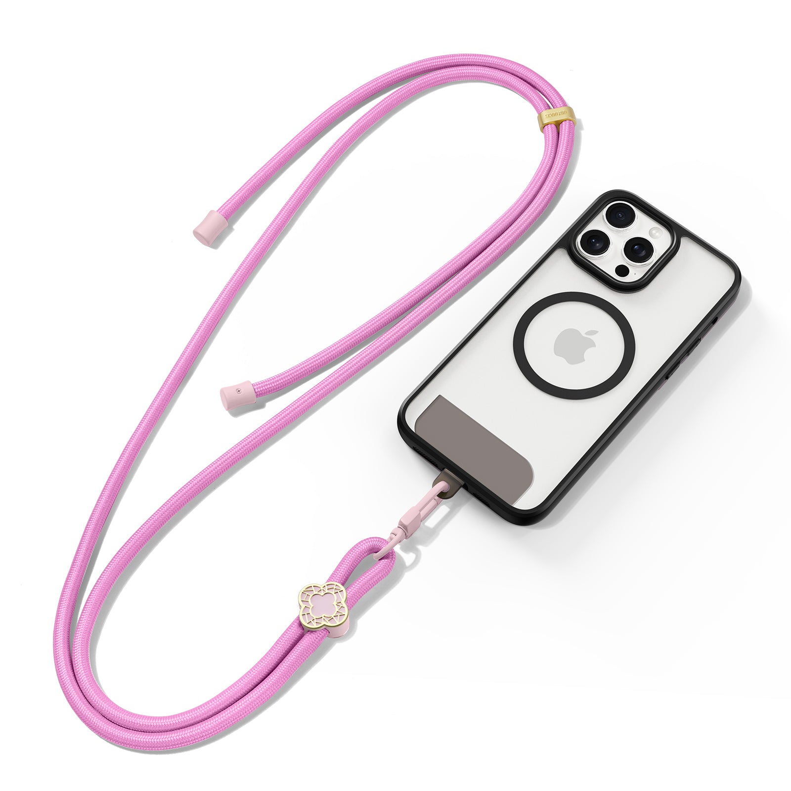 For Universal DUX DUCIS Garden Series Phone Lanyard Adjustable Neck Strap with Begonia Pattern - Pink