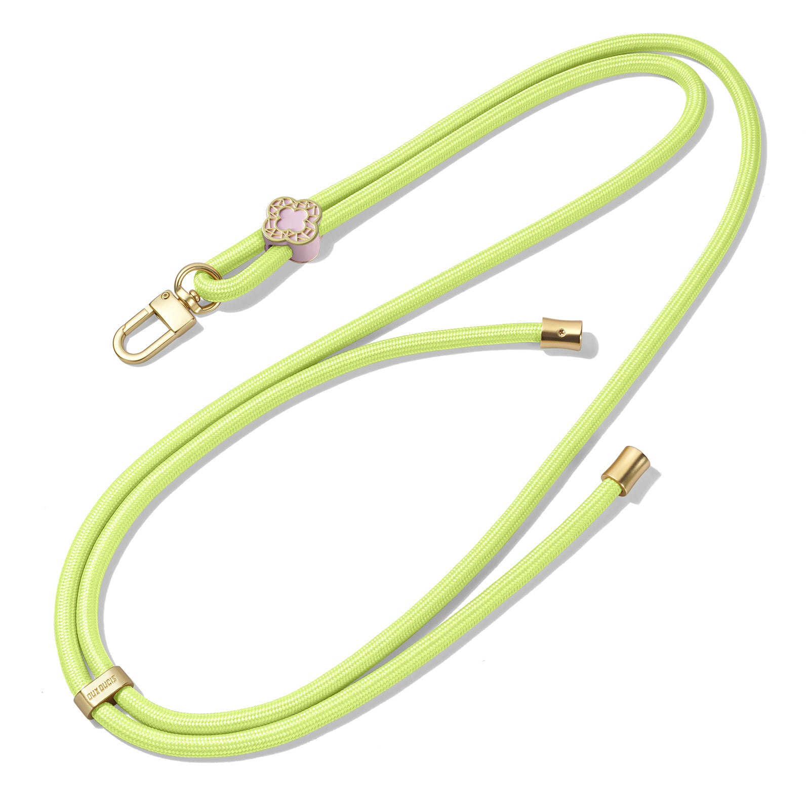 For Universal DUX DUCIS Garden Series Phone Lanyard Adjustable Neck Strap with Begonia Pattern - Green Yellow