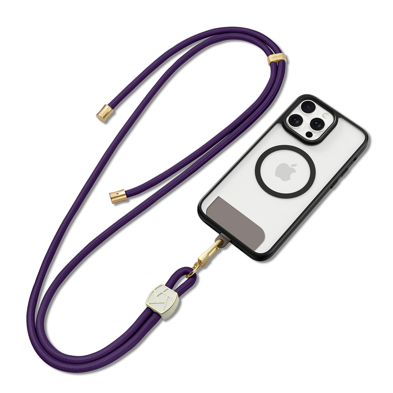 For Universal DUX DUCIS Garden Series Phone Lanyard Adjustable Neck Strap with Ice Crack Pattern - Dark Purple