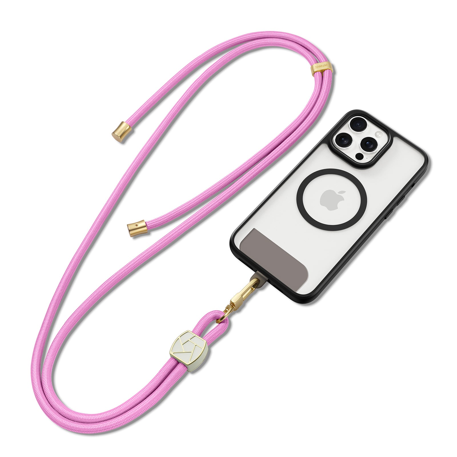 For Universal DUX DUCIS Garden Series Phone Lanyard Adjustable Neck Strap with Ice Crack Pattern - Pink