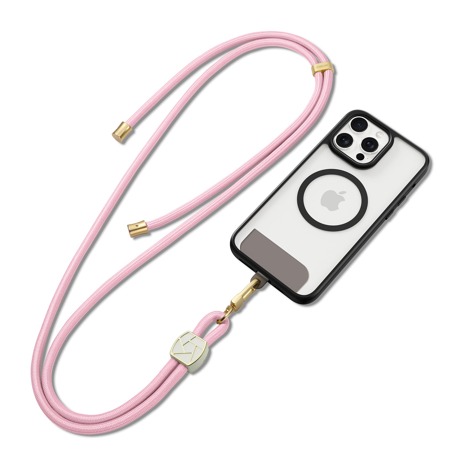 For Universal DUX DUCIS Garden Series Phone Lanyard Adjustable Neck Strap with Ice Crack Pattern - Light Pink