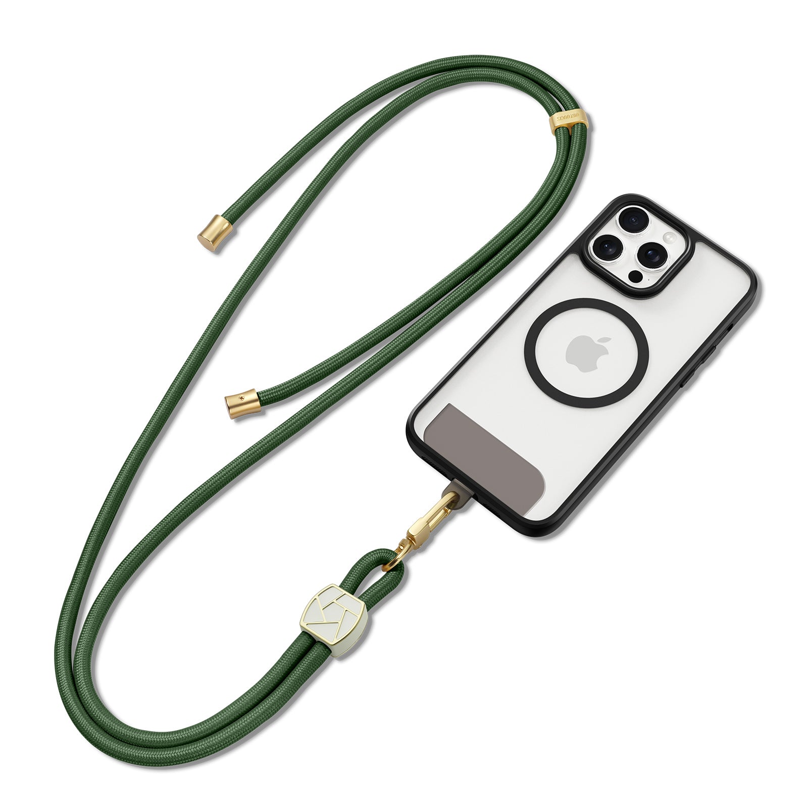 For Universal DUX DUCIS Garden Series Phone Lanyard Adjustable Neck Strap with Ice Crack Pattern - Army Green