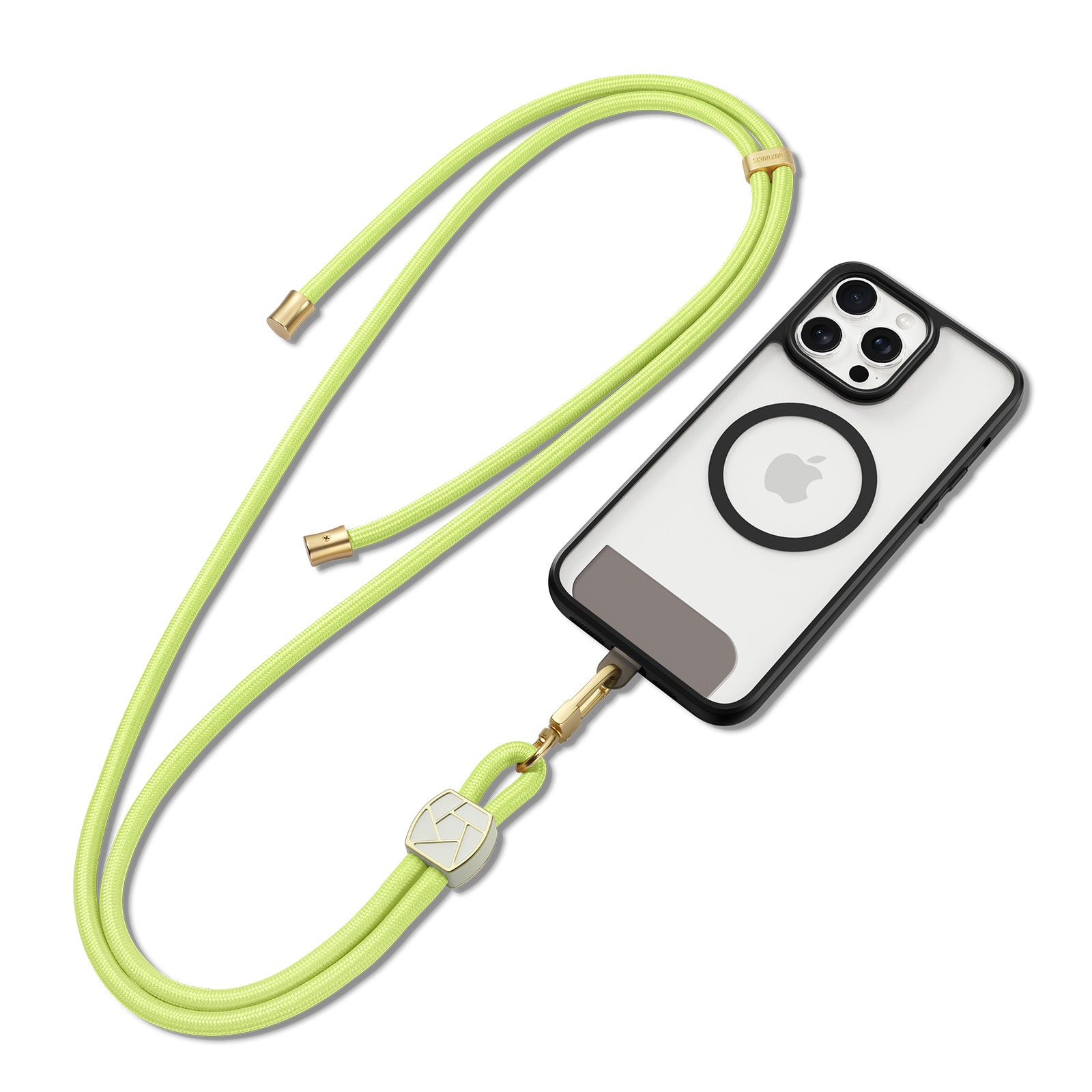 For Universal DUX DUCIS Garden Series Phone Lanyard Adjustable Neck Strap with Ice Crack Pattern - Green Yellow