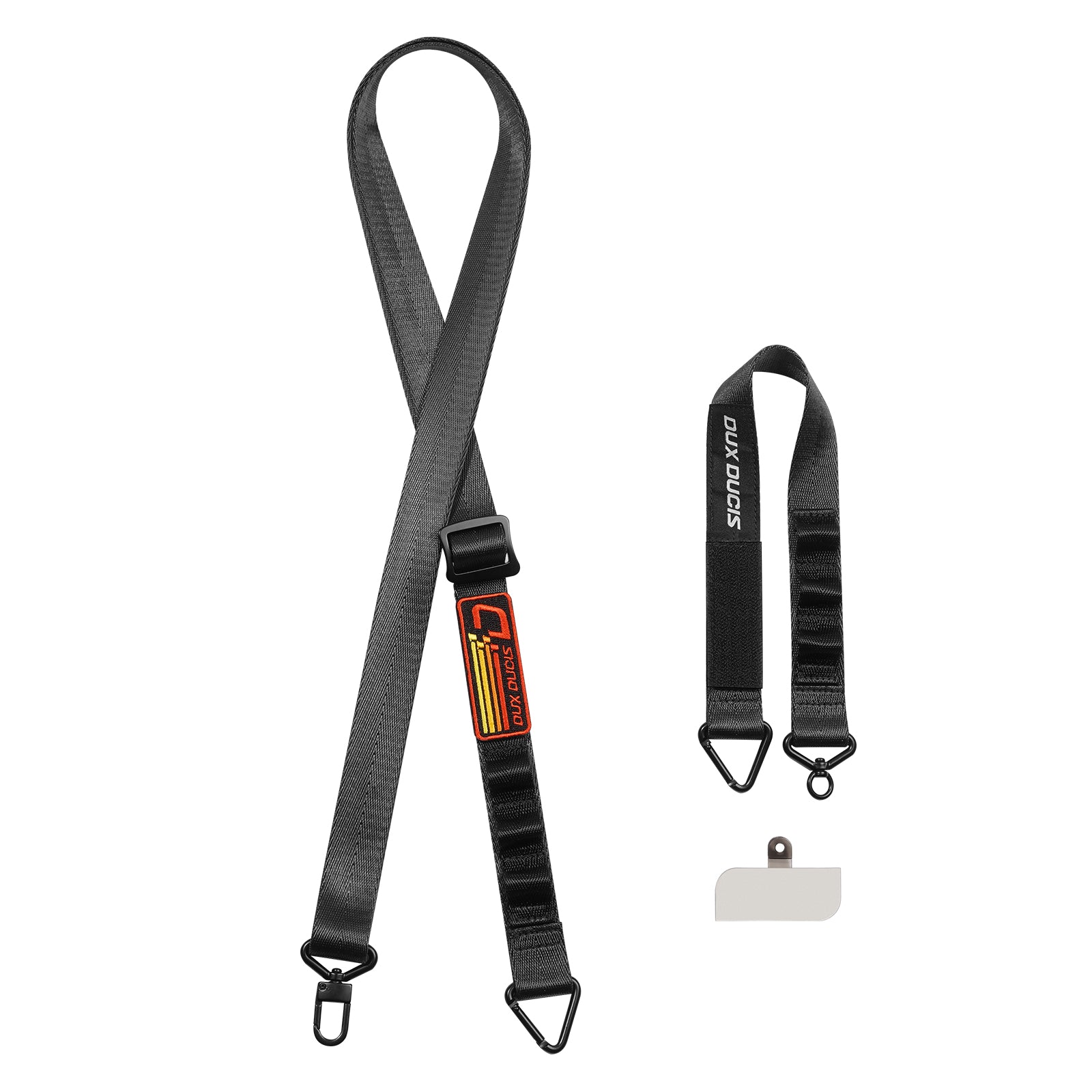 For Universal 2PCS DUX DUCIS Outdoor Series Mobile Phone Long Lanyard Multifunctional Mobile Phone Strap - Black