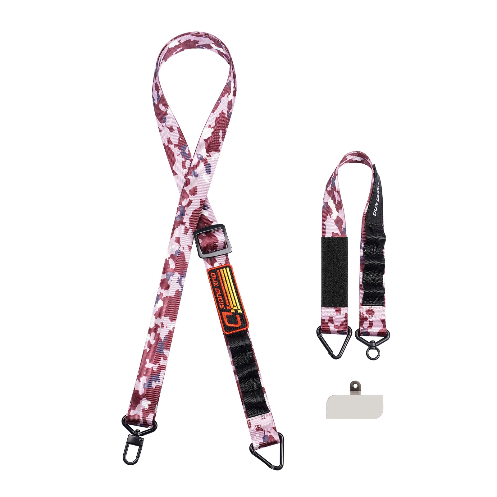 For Universal 2PCS DUX DUCIS Outdoor Series Mobile Phone Long Lanyard Multifunctional Mobile Phone Strap - Camo Pink