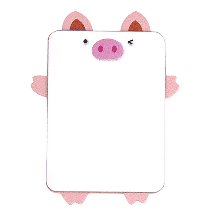 Cute Cartoon Animal Traceless Adhesive Portable Mirror on Cell Phone for Makeup - Pig