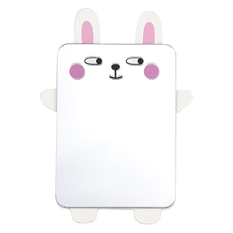 Cute Cartoon Animal Traceless Adhesive Portable Mirror on Cell Phone for Makeup - Rabbit