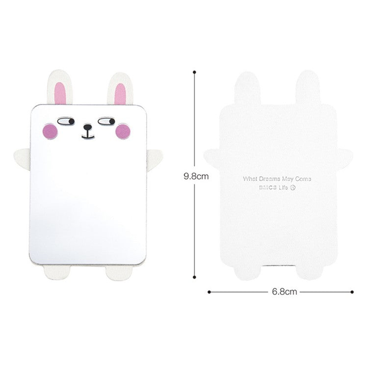 Cute Cartoon Animal Traceless Adhesive Portable Mirror on Cell Phone for Makeup - Rabbit