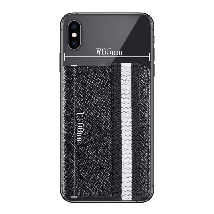 MUXMA MX110 Phone Card Holder Elastic Band Grip Phone Wallet RFID Blocking Adhesive Stick On Credit Card Pocket for Back Of Phone Case - Black