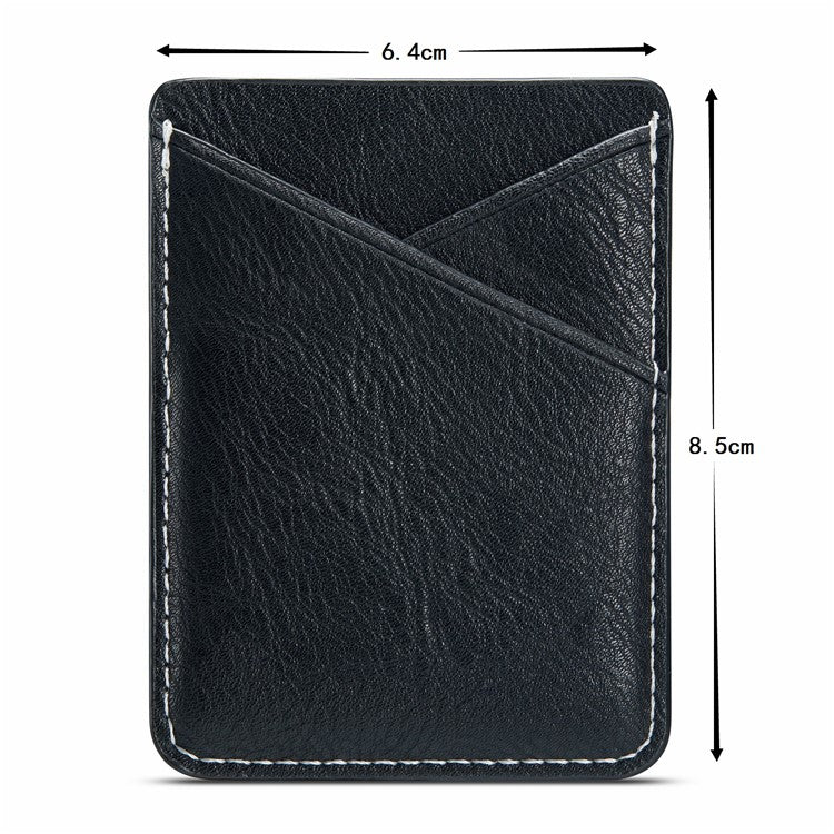 MUXMA MX105 Phone Card Holder Leather Phone Wallet Stick On Card Holder for Back of Phone Card Pouch Pocket - Black