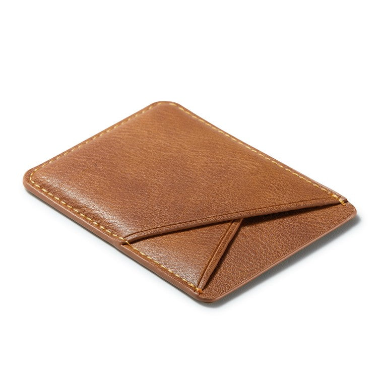 MUXMA MX105 Phone Card Holder Leather Phone Wallet Stick On Card Holder for Back of Phone Card Pouch Pocket - Brown