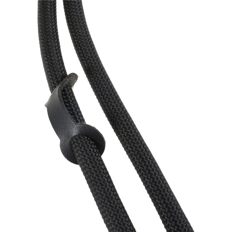 1.2m Thicken Mobile Phone Neck Shoulder Strap Anti-lost Phone Round Lanyard with Tether Tab - Black