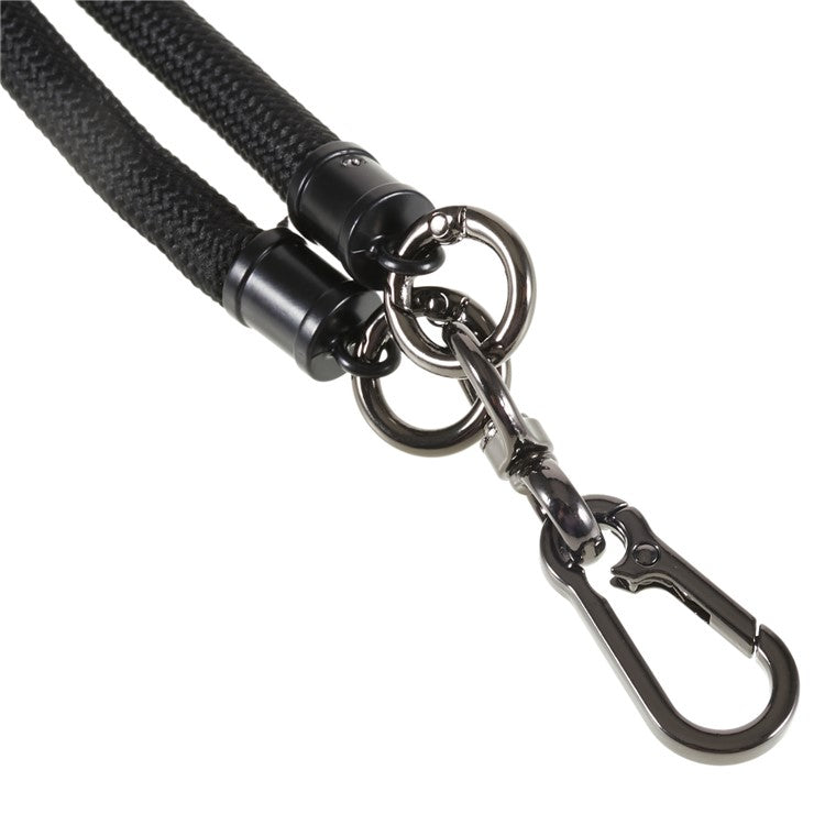 1.2m Thicken Mobile Phone Neck Shoulder Strap Anti-lost Phone Round Lanyard with Tether Tab - Black