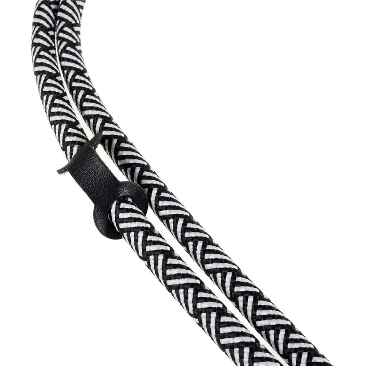 1.2m Thicken Mobile Phone Neck Shoulder Strap Anti-lost Phone Round Lanyard with Tether Tab - Black / White