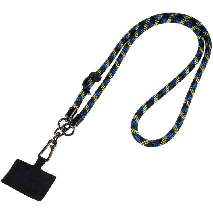 1.2m Thicken Mobile Phone Neck Shoulder Strap Anti-lost Phone Round Lanyard with Tether Tab - Blue / Black / Green