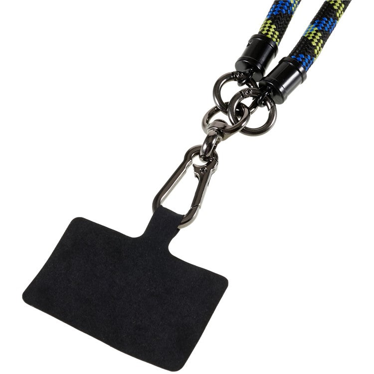 1.2m Thicken Mobile Phone Neck Shoulder Strap Anti-lost Phone Round Lanyard with Tether Tab - Blue / Black / Green