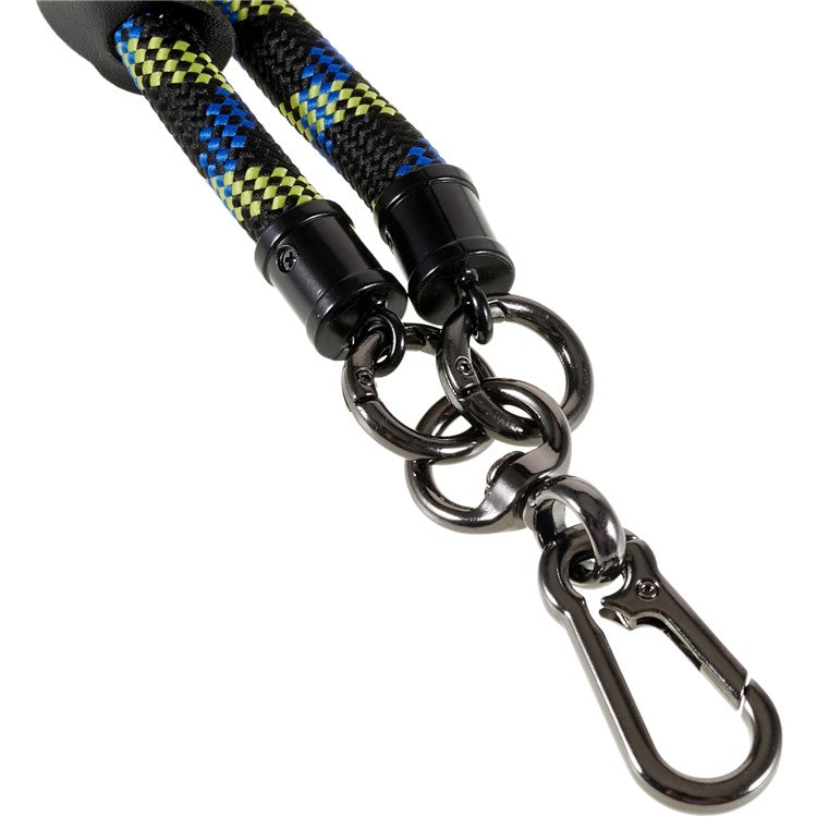 1.2m Thicken Mobile Phone Neck Shoulder Strap Anti-lost Phone Round Lanyard with Tether Tab - Blue / Black / Green