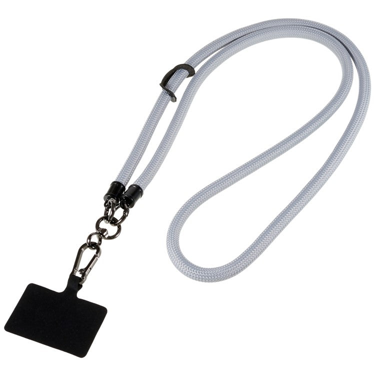 1.2m Thicken Mobile Phone Neck Shoulder Strap Anti-lost Phone Round Lanyard with Tether Tab - Grey