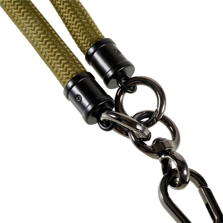 1.2m Thicken Mobile Phone Neck Shoulder Strap Anti-lost Phone Round Lanyard with Tether Tab - Dark Green