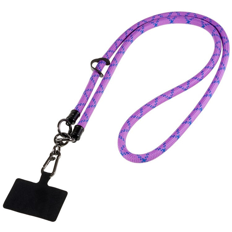 1.2m Thicken Mobile Phone Neck Shoulder Strap Anti-lost Phone Round Lanyard with Tether Tab - Purple