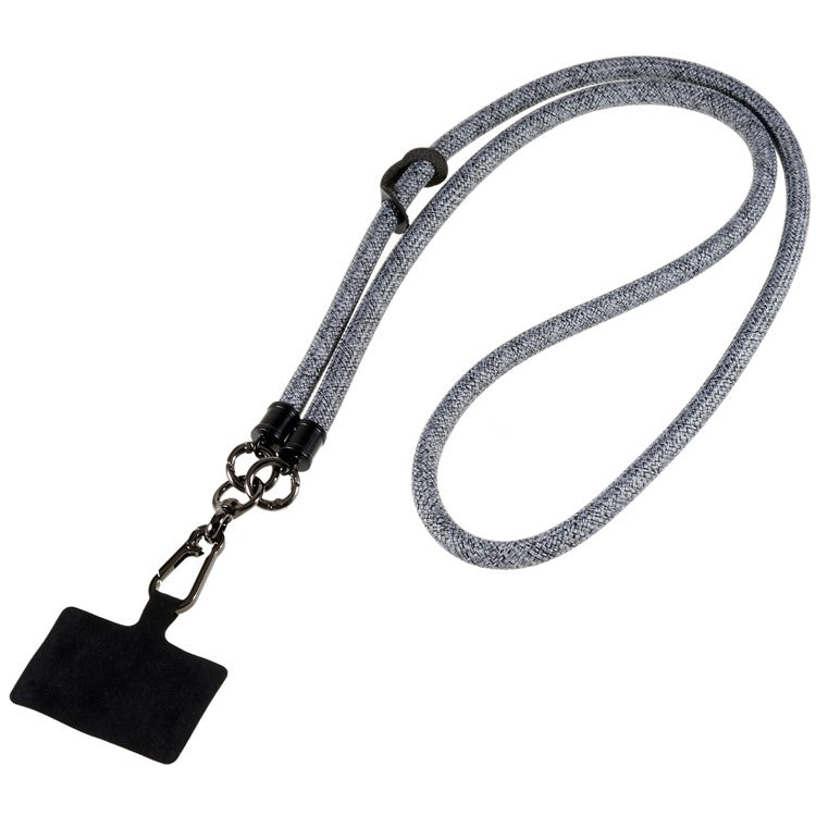 1.2m Thicken Mobile Phone Neck Shoulder Strap Anti-lost Phone Round Lanyard with Tether Tab - Dark Grey