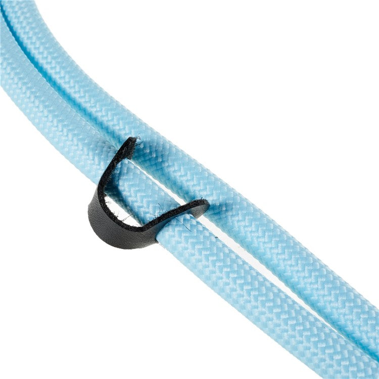 1.2m Thicken Mobile Phone Neck Shoulder Strap Anti-lost Phone Round Lanyard with Tether Tab - Light Blue