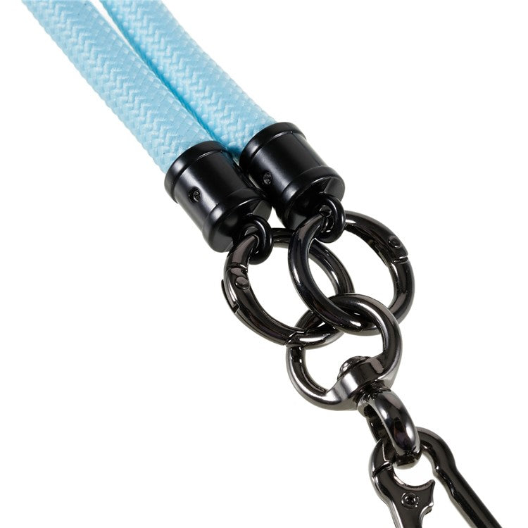 1.2m Thicken Mobile Phone Neck Shoulder Strap Anti-lost Phone Round Lanyard with Tether Tab - Light Blue