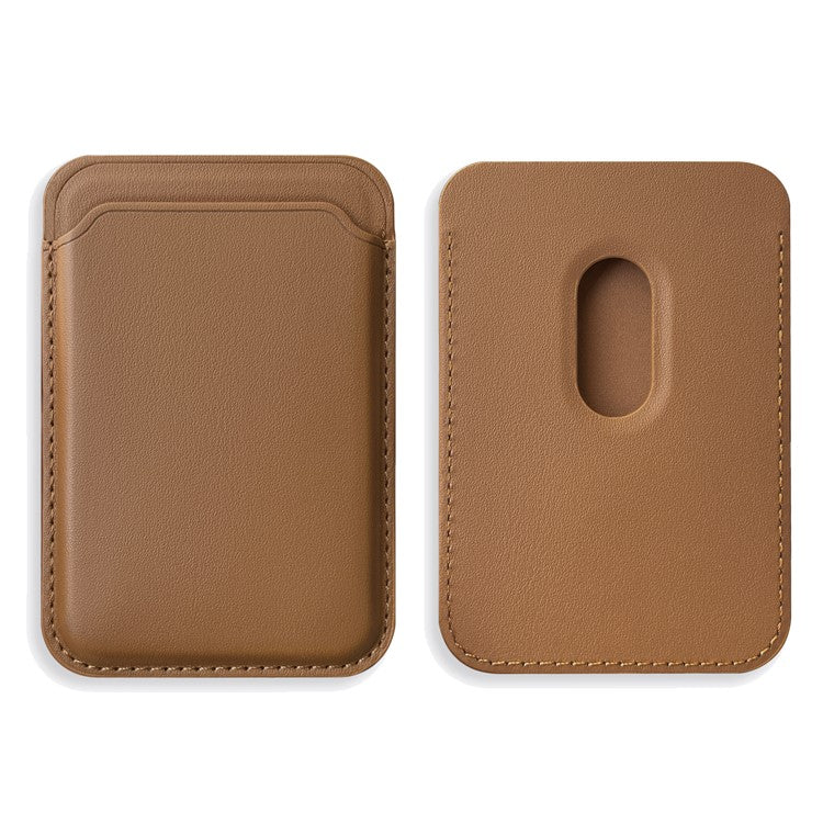 Magnetic Phone Wallet Secure Credit Card Holder Compatible with MagSafe for Back Of Phone - Brown