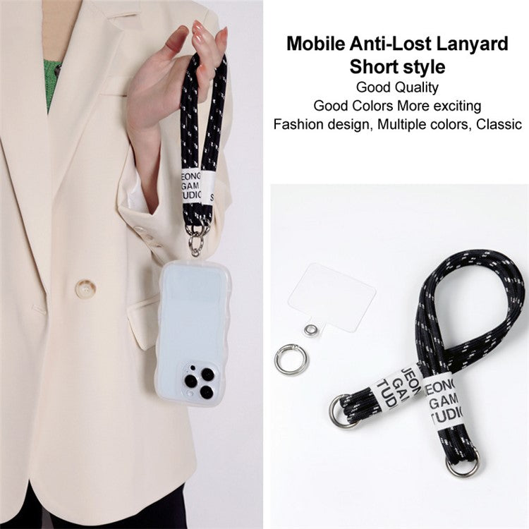 IMAK Phone Wrist Strap Detachable Cellphone Lanyard Anti-lost Wristlet Strap with Phone Patch, Short Style - Black