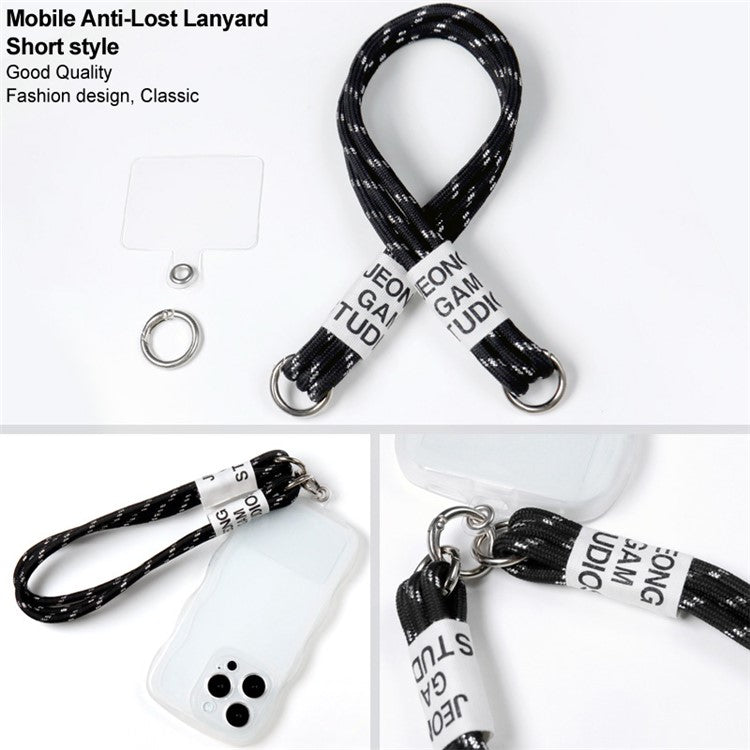 IMAK Phone Wrist Strap Detachable Cellphone Lanyard Anti-lost Wristlet Strap with Phone Patch, Short Style - Black