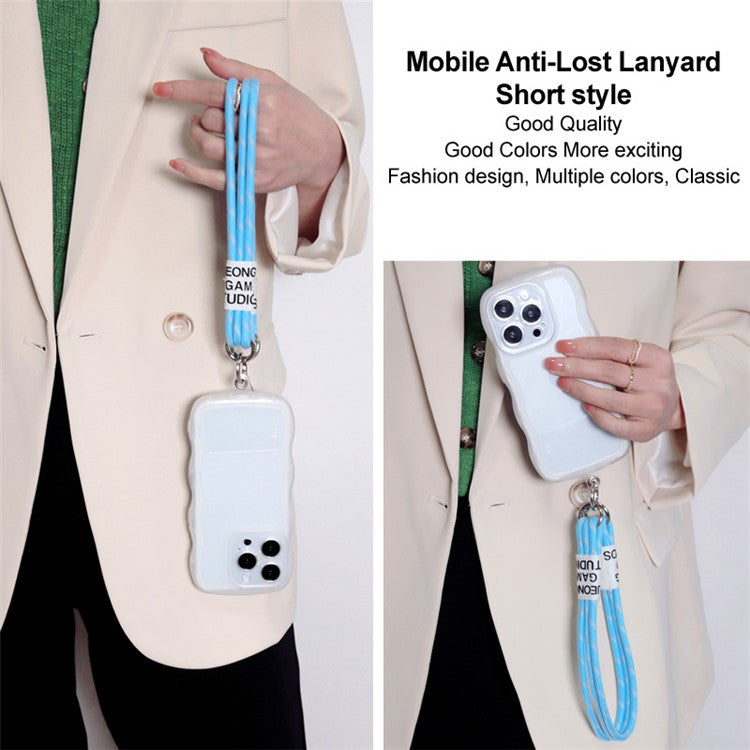 IMAK Phone Wrist Strap Detachable Cellphone Lanyard Anti-lost Wristlet Strap with Phone Patch, Short Style - Blue