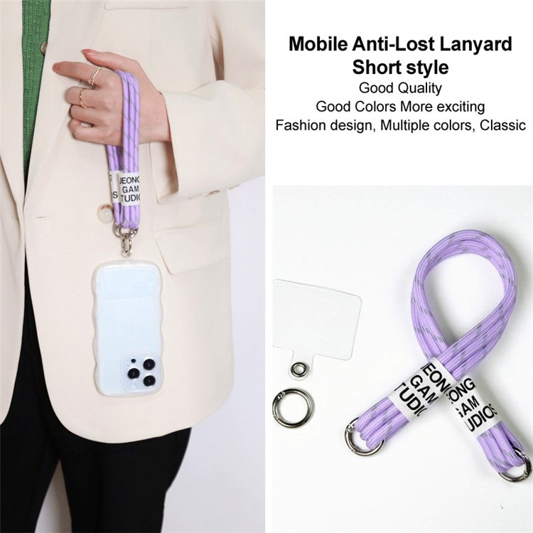 IMAK Phone Wrist Strap Detachable Cellphone Lanyard Anti-lost Wristlet Strap with Phone Patch, Short Style - Purple